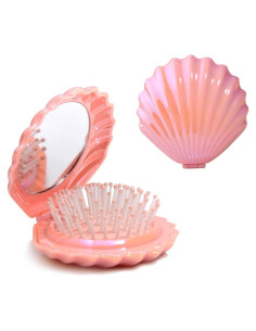 Cepillo de Cabello Plegable Maji Mama con Espejo Rosa 8x7.5cm