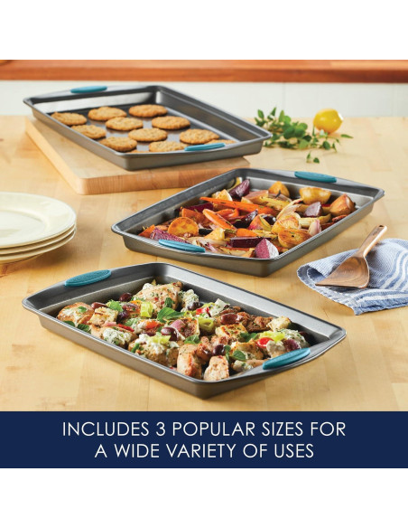 Juego de bandejas para galletas Rachael Ray 3 piezas acero