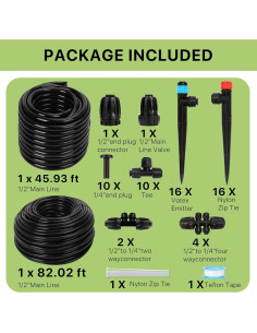 Sistema de Riego por Goteo Vatony 128FT con Conectores Rápidos 2