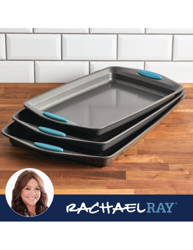 Juego de bandejas para galletas Rachael Ray 3 piezas acero