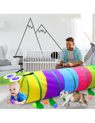 Túnel de Juego Colorido TIKTENT para Niños 1-3 Años 1.83m