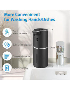 Dispensador Automático de Jabón Espumoso Uarnicey 378ml Pared 2