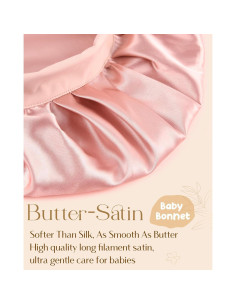 Gorro de Seda Satinado para Bebés YANIBEST 0-6 Meses Rosa 2