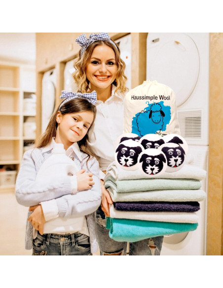 Bolas de Secado de Lana Orgánica 6 Pack Haussimple XL