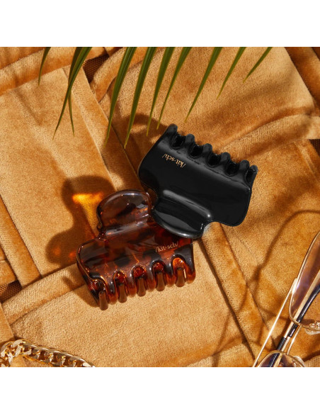 Set de 2 Clips de Garra Medianos Kitsch - Negro y Tortuga