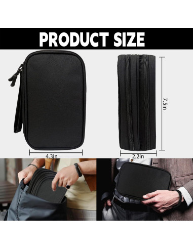 Bolsa Organizadora de Cables SUNRISING Doble Capa Impermeable