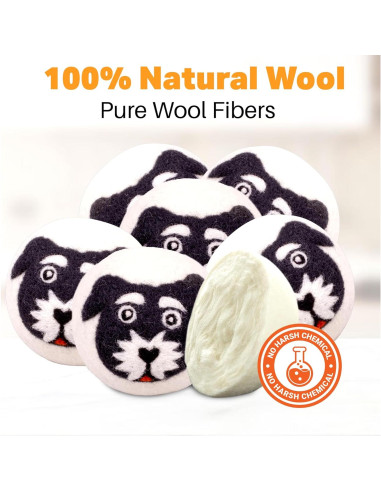 Bolas de Secado de Lana Orgánica 6 Pack Haussimple XL