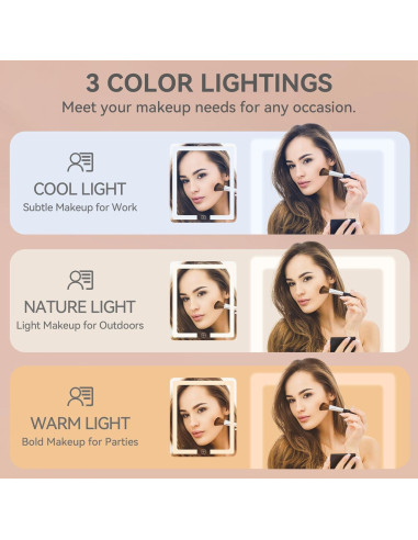 Conjunto de Escritorio de Tocador YITAHOME con Espejo LED