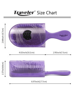 Cepillo de Viaje NuWay 4HAIR Lavanda - Desenredante Inteligente 2