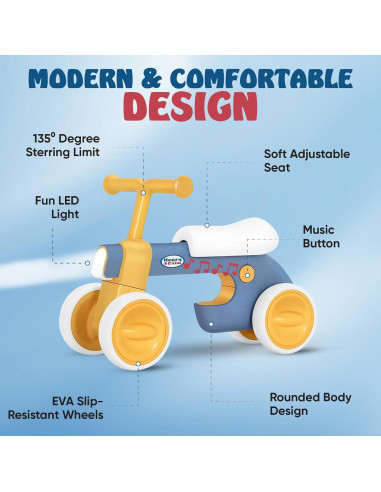Bicicleta de Equilibrio Henry & Colin Azul - Sin Pedales, 1-3 Años