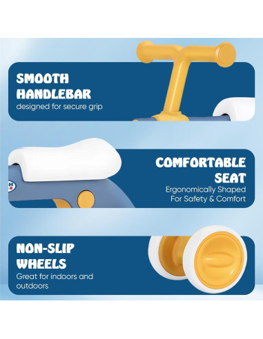 Bicicleta de Equilibrio Henry & Colin Azul - Sin Pedales, 1-3 Años