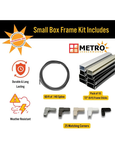 Kit de Marco de Pantalla para Ventana Pequeña Metro Screenworks - Almendra, 10 Varillas 182.88 cm
