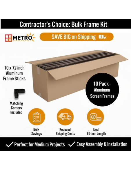 Kit de Marco de Pantalla para Ventana Pequeña Metro Screenworks - Almendra, 10 Varillas 182.88 cm