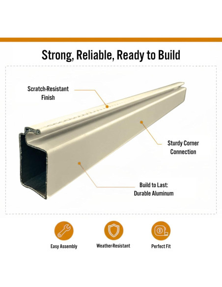 Kit de Marco de Pantalla para Ventana Pequeña Metro Screenworks - Almendra, 10 Varillas 182.88 cm