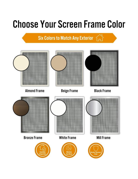 Kit de Marco de Pantalla para Ventana Pequeña Metro Screenworks - Almendra, 10 Varillas 182.88 cm