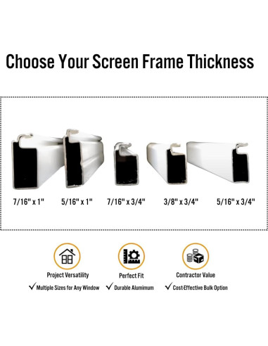 Kit de Marco de Pantalla para Ventana Pequeña Metro Screenworks - Almendra, 10 Varillas 182.88 cm