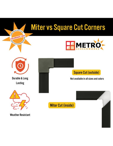 Kit de Marco de Pantalla para Ventana Pequeña Metro Screenworks - Almendra, 10 Varillas 182.88 cm