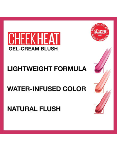 Rubor Gel-Crema Maybelline Cheek Heat Rosa Abrasador 8 ml
