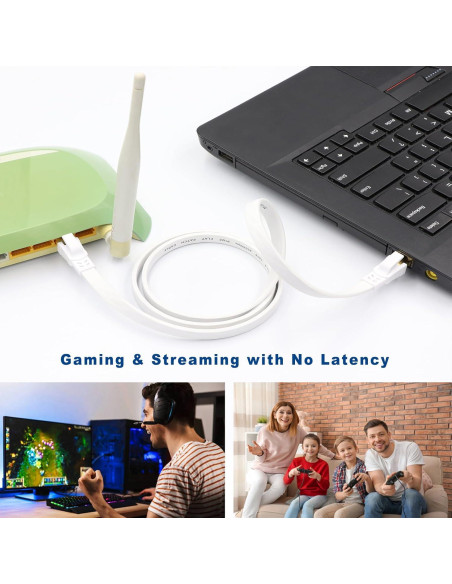 Cable Ethernet Cat 8 0.46 m Qiuean 2 Pack Alta Velocidad 40Gbps