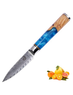 Cuchillo de Pelar Fukep 3.5" Damasco VG10 Acero 66 Capas