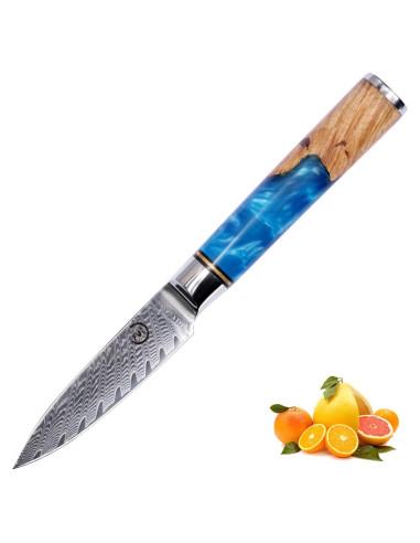 Cuchillo de Pelar Fukep 3.5" Damasco VG10 Acero 66 Capas