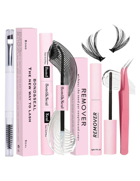 Kit de Adhesivo y Sellador de Pestañas Qiveaory 4 Pcs DIY Kit de Adhesivo y Sellador de Pestañas Qiveaory 4 Pcs DIY