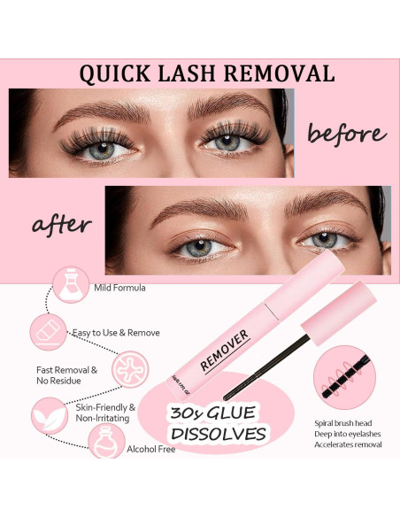 Kit de Adhesivo y Sellador de Pestañas Qiveaory 4 Pcs DIY Kit de Adhesivo y Sellador de Pestañas Qiveaory 4 Pcs DIY