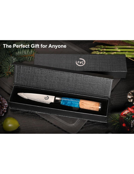 Cuchillo de Pelar Fukep 3.5" Damasco VG10 Acero 66 Capas