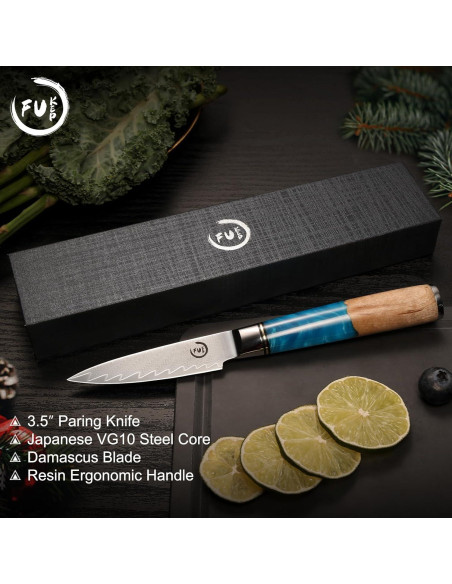 Cuchillo de Pelar Fukep 3.5" Damasco VG10 Acero 66 Capas