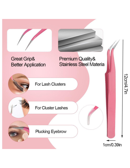 Kit de Adhesivo y Sellador de Pestañas Qiveaory 4 Pcs DIY Kit de Adhesivo y Sellador de Pestañas Qiveaory 4 Pcs DIY