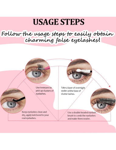 Kit de Adhesivo y Sellador de Pestañas Qiveaory 4 Pcs DIY