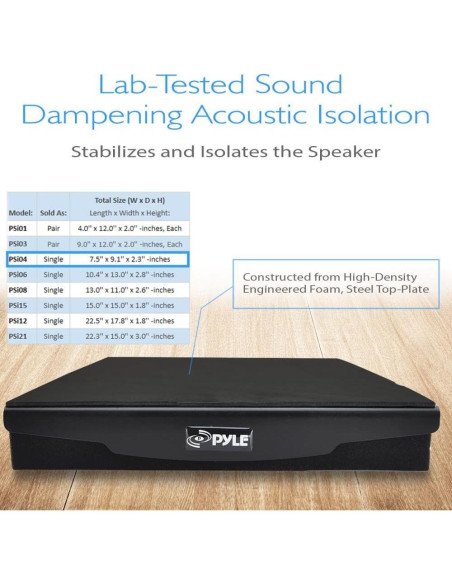 Elevador de Altavoz Aislante Pyle PSI04 - 19.1x23.1cm - Espuma