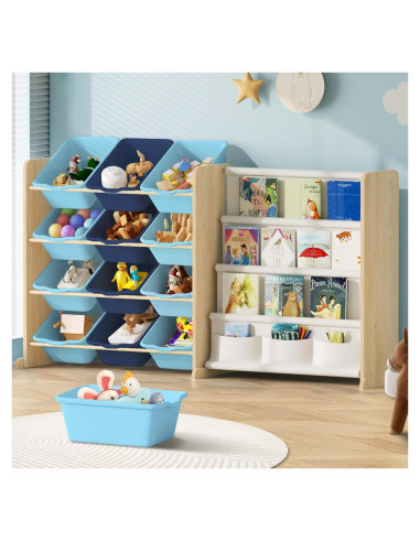 Organizador de Juguetes EXPERLAM con 12 Contenedores y 4 Estantes