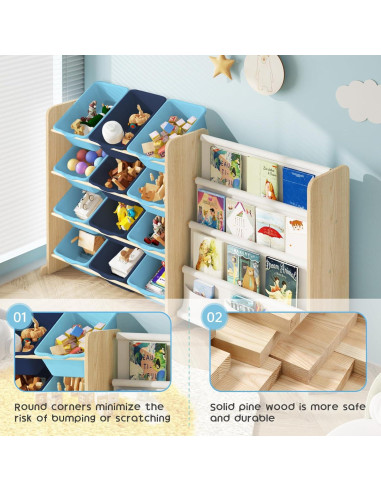 Organizador de Juguetes EXPERLAM con 12 Contenedores y 4 Estantes