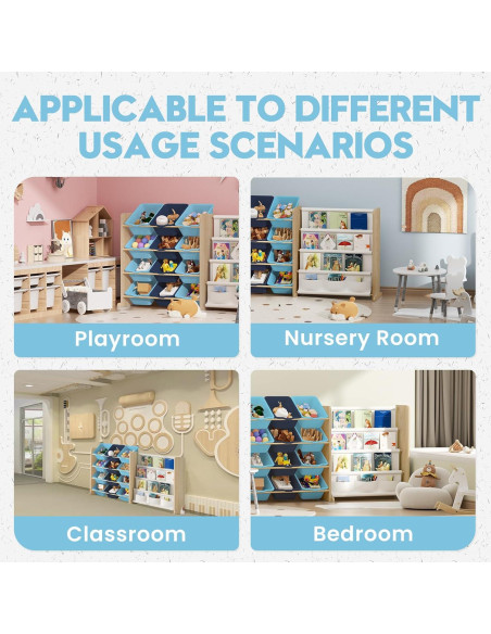 Organizador de Juguetes EXPERLAM con 12 Contenedores y 4 Estantes Organizador de Juguetes EXPERLAM con 12 Contenedores y 4 Estantes