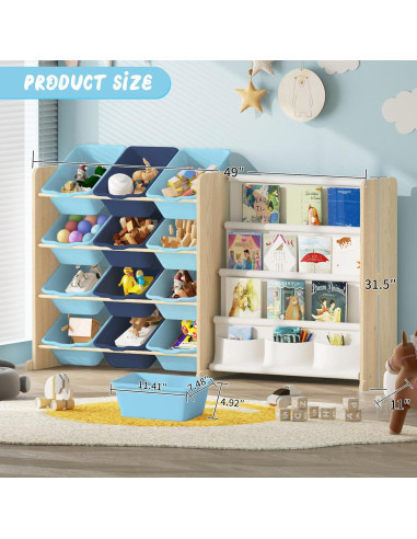 Organizador de Juguetes EXPERLAM con 12 Contenedores y 4 Estantes