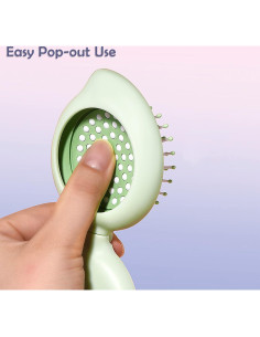 Set de Cepillo de Cabello y Espejo Compacto Arthaxi Verde 2