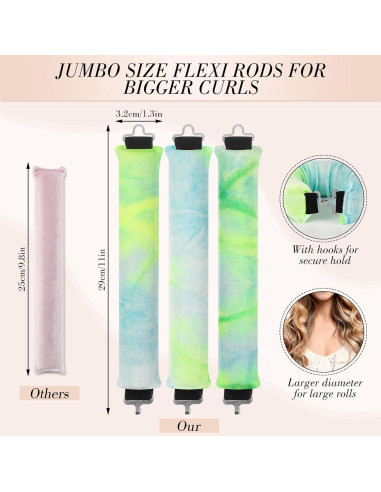 Set de Rulos Sin Calor Obeoby Jumbo con Bufanda de Seda