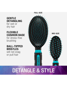 Conair Juego de Cepillos para Cabello 2 Piezas - Verde Azulado 2