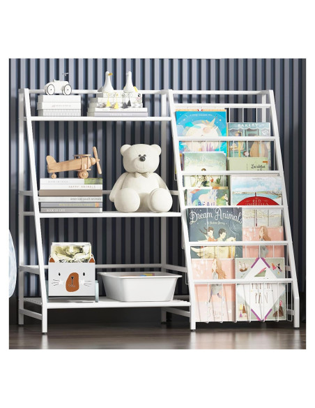 Estantería Infantil NACHES Blanca 3 Niveles Organizador Juguetes