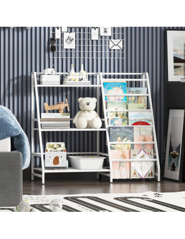 Estantería Infantil NACHES Blanca 3 Niveles Organizador Juguetes