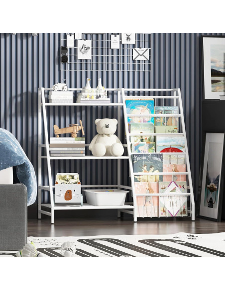 Estantería Infantil NACHES Blanca 3 Niveles Organizador Juguetes