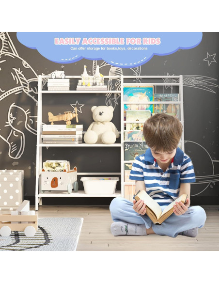 Estantería Infantil NACHES Blanca 3 Niveles Organizador Juguetes