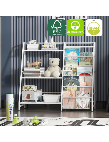 Estantería Infantil NACHES Blanca 3 Niveles Organizador Juguetes