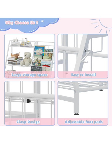 Estantería Infantil NACHES Blanca 3 Niveles Organizador Juguetes