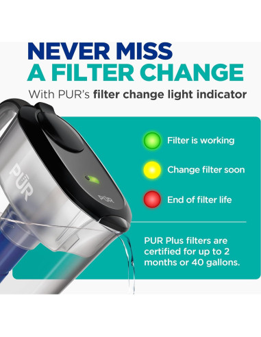 Jarra de Agua PUR Plus 11 Tazas con Filtro Reductor de Plomo