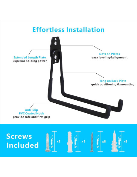 Ganchos de Garaje SMARTOLOGY 19 cm Paquete de 4 Soportes Ganchos de Garaje SMARTOLOGY 19 cm Paquete de 4 Soportes