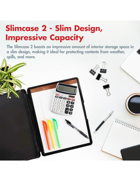 Clipboard Dexas Slimcase 2 Negro con Almacenamiento A4