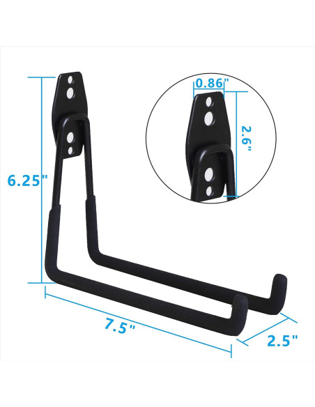 Ganchos de Garaje SMARTOLOGY 19 cm Paquete de 4 Soportes Ganchos de Garaje SMARTOLOGY 19 cm Paquete de 4 Soportes