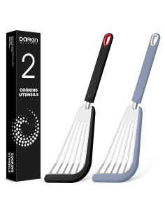 Juego de 2 espátulas de pescado DaiRen de silicona 33 cm